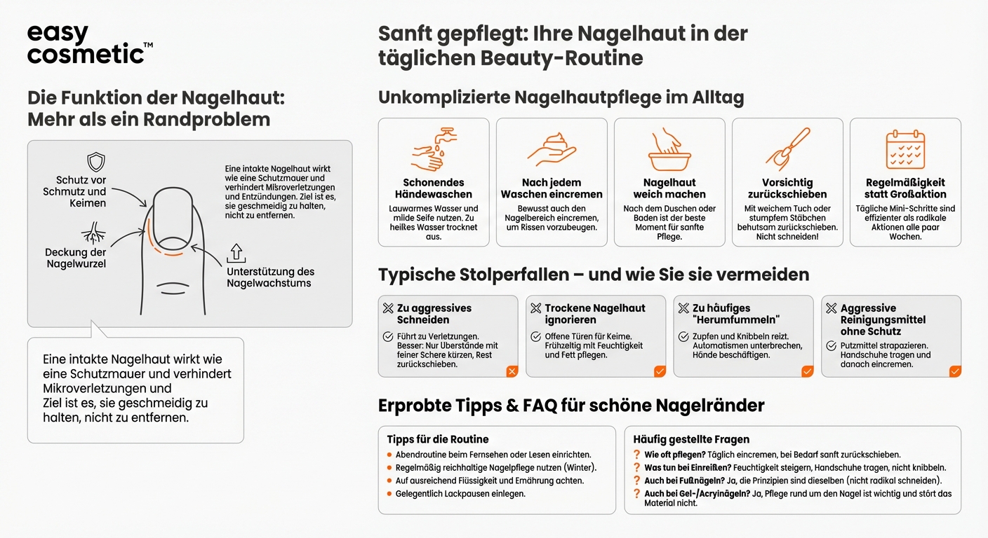 Wie integriere ich die Pflege der Nagelhaut sinnvoll in meine tägliche Pflegeroutine?