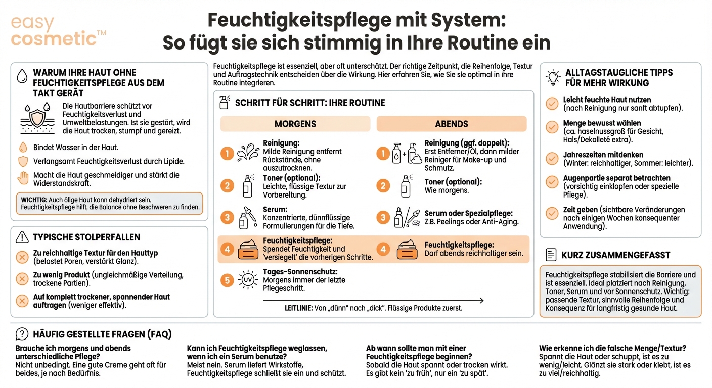 Wie integriere ich eine Feuchtigkeitspflege sinnvoll in meine Hautpflegeroutine?