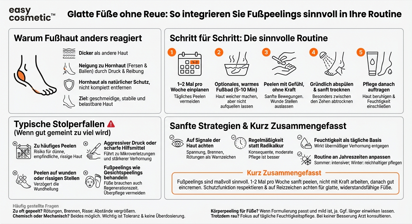 Wie integriere ich Fußpeelings sinnvoll in meine Pflegeroutine, ohne zu überpflegen?