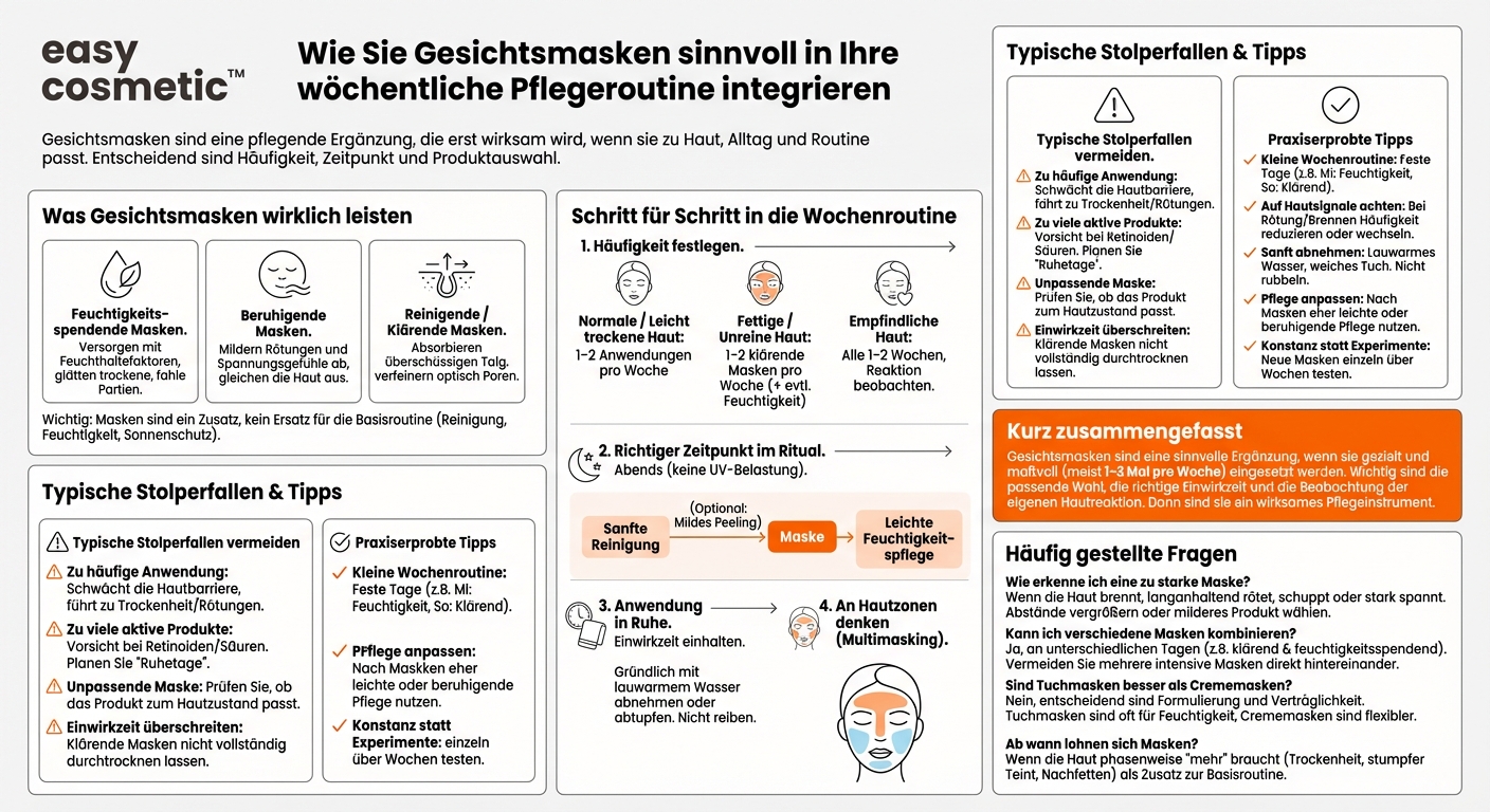 Wie integriere ich Gesichtsmasken sinnvoll in meine wöchentliche Hautpflegeroutine?