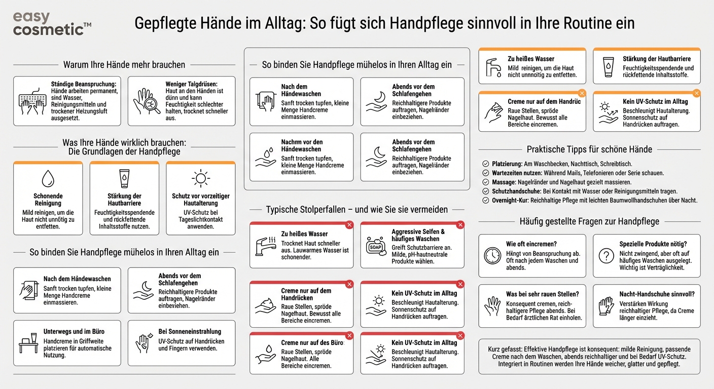 Wie integriert man Handpflege sinnvoll in die tägliche Hautpflegeroutine?