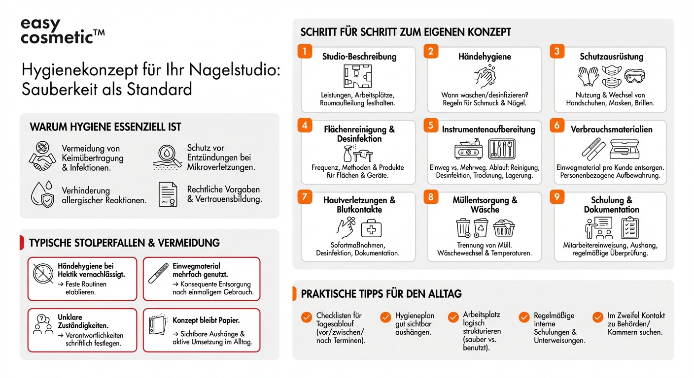 Wie kann ich als Studioinhaber ein Hygienekonzept für mein Nagelstudio erstellen?