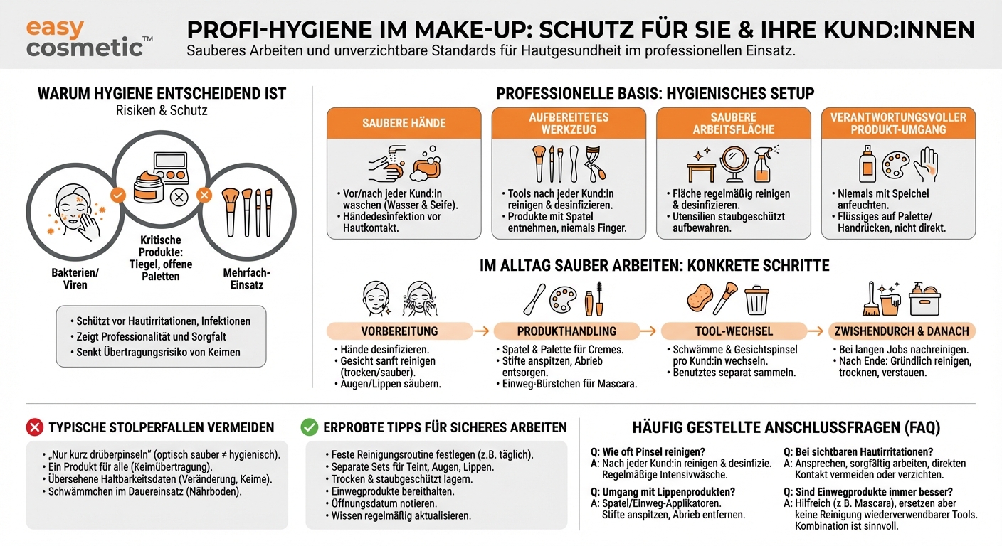 Wie kann ich bei professioneller Anwendung (z. B. als Make-up Artist) besonders hohe Hygienestandards einhalten?