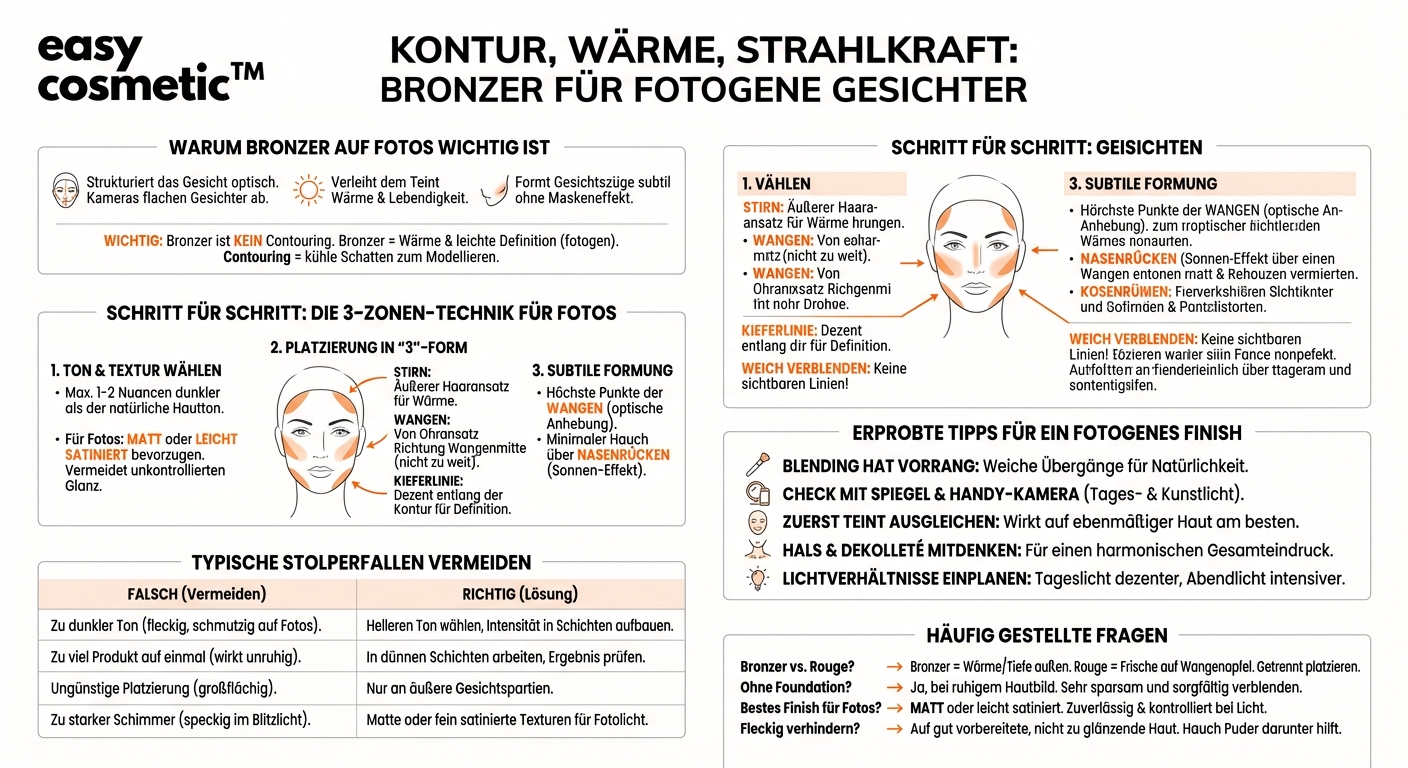 Wie kann ich Bronzer verwenden, um mein Gesicht für Fotos oder Events fotogener wirken zu lassen?