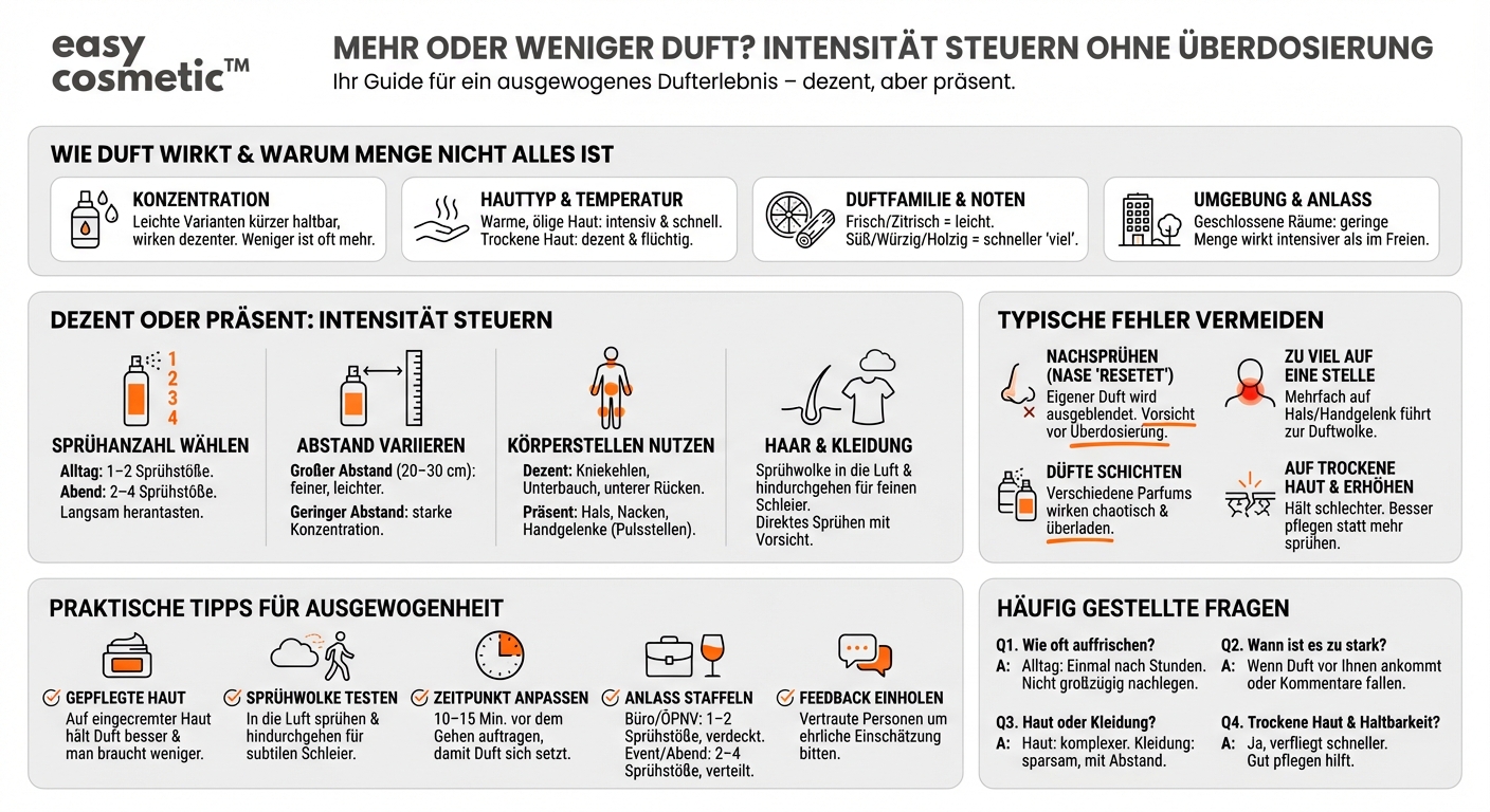 Wie kann ich die Duftintensität variieren, ohne zu viel zu verwenden?