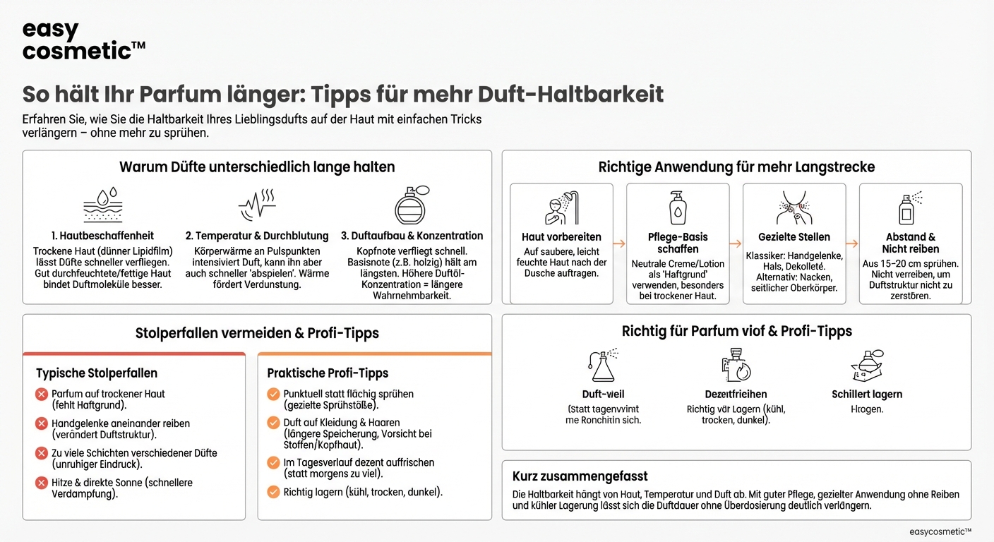 Wie kann ich die Haltbarkeit eines Parfums auf meiner Haut verlängern?