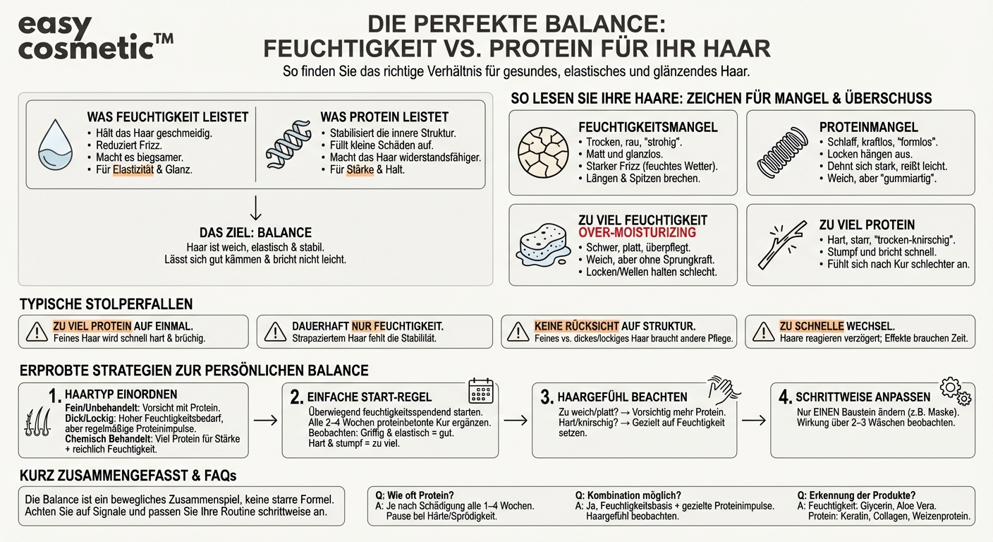 Wie kann ich die richtige Balance zwischen Feuchtigkeit und Protein für meinen Haartyp finden?