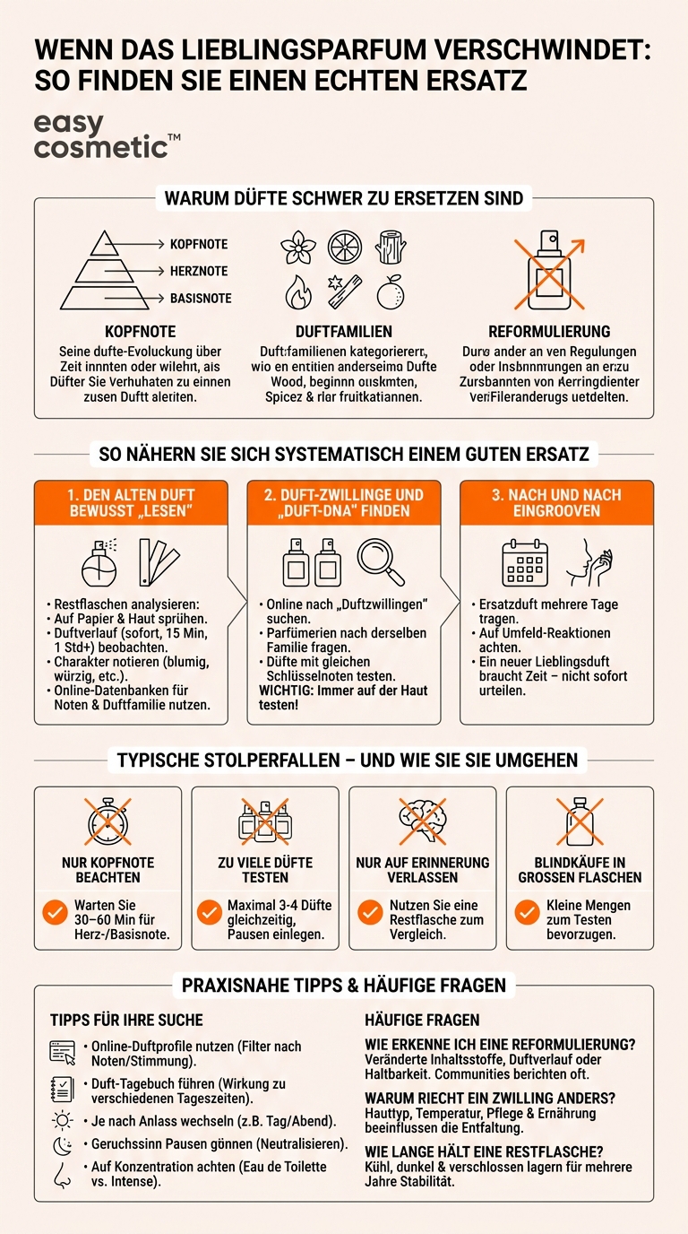 Wie kann ich ein eingestelltes oder reformuliertes Lieblingsparfum ersetzen?