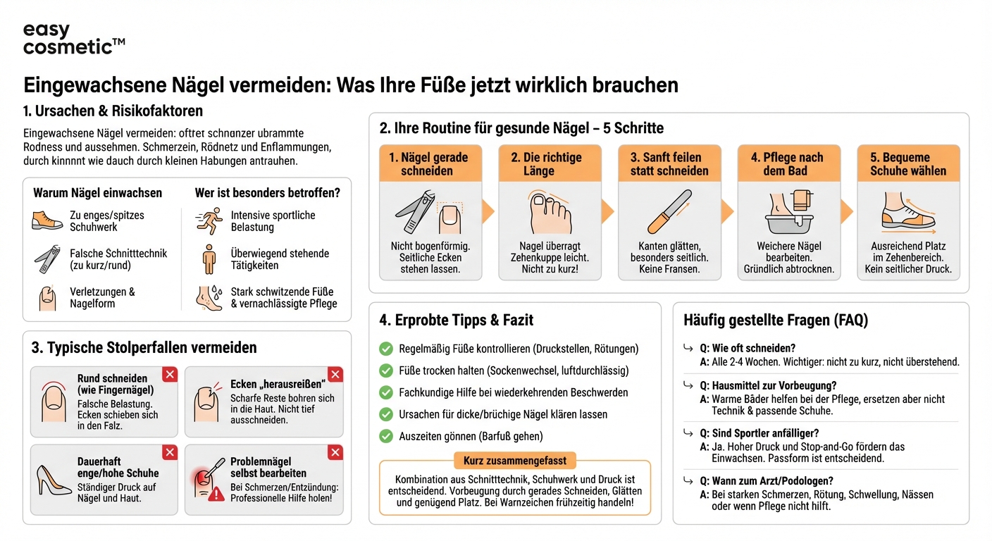Wie kann ich eingewachsenen Nägeln vorbeugen?