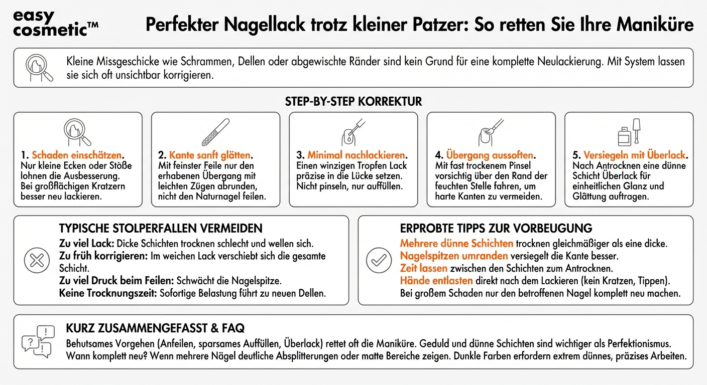 Wie kann ich kleine Patzer oder Kanten im Lack nachträglich korrigieren?