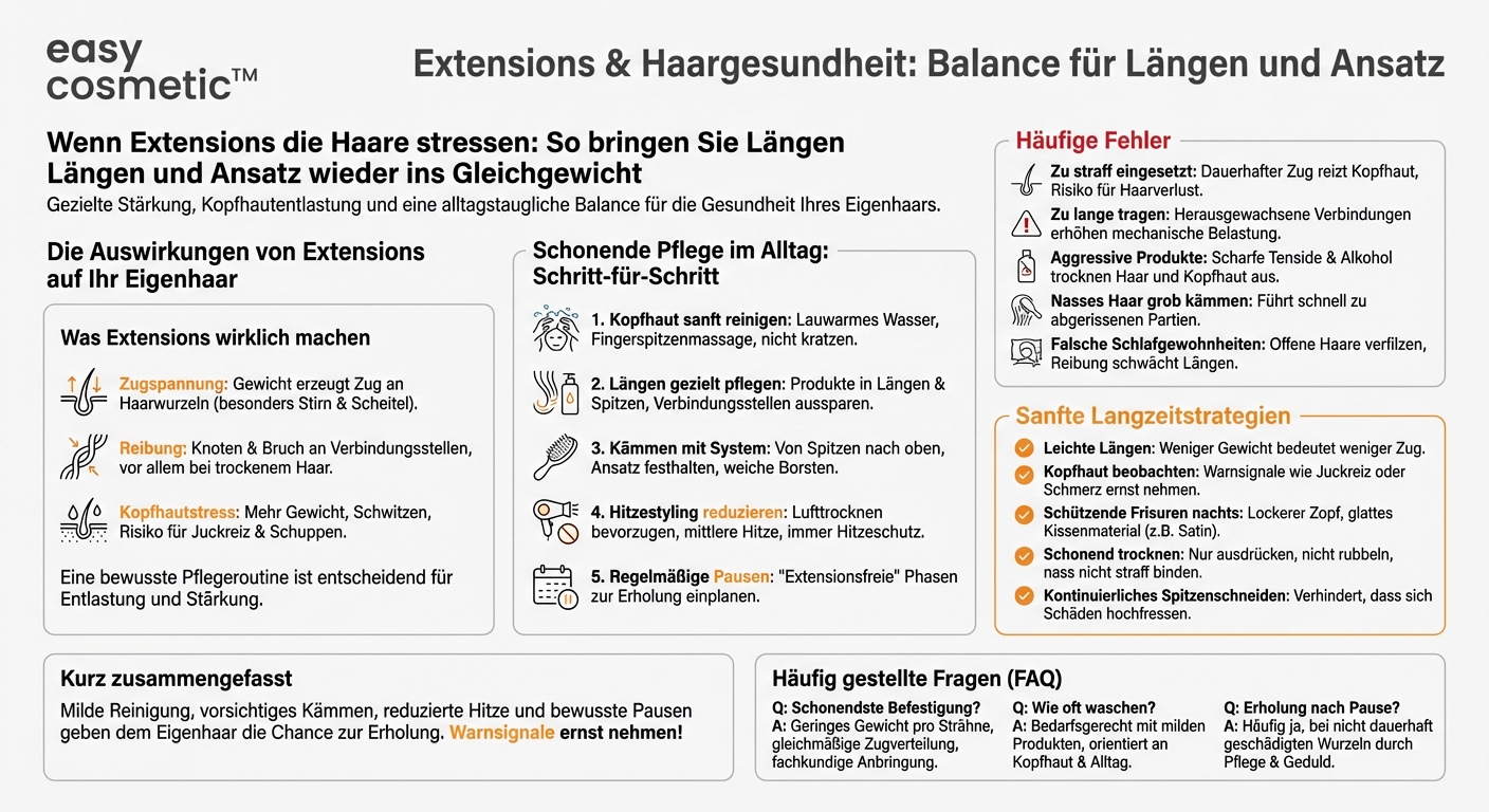 Wie kann ich meine Haare pflegen, wenn sie durch häufiges Tragen von Extensions oder Tressen belastet sind?