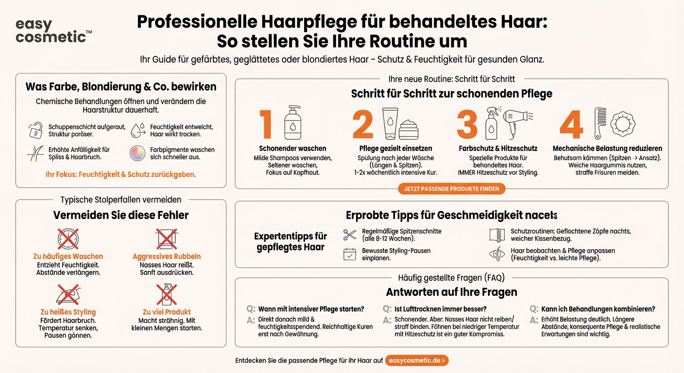 Wie kann ich meine Haarpflege an gefärbtes oder chemisch behandeltes Haar grundlegend anpassen?