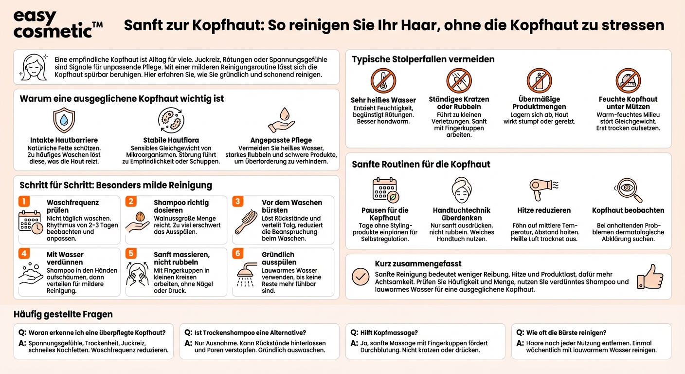 Wie kann ich meine Kopfhaut schonend reinigen, ohne sie zu irritieren?