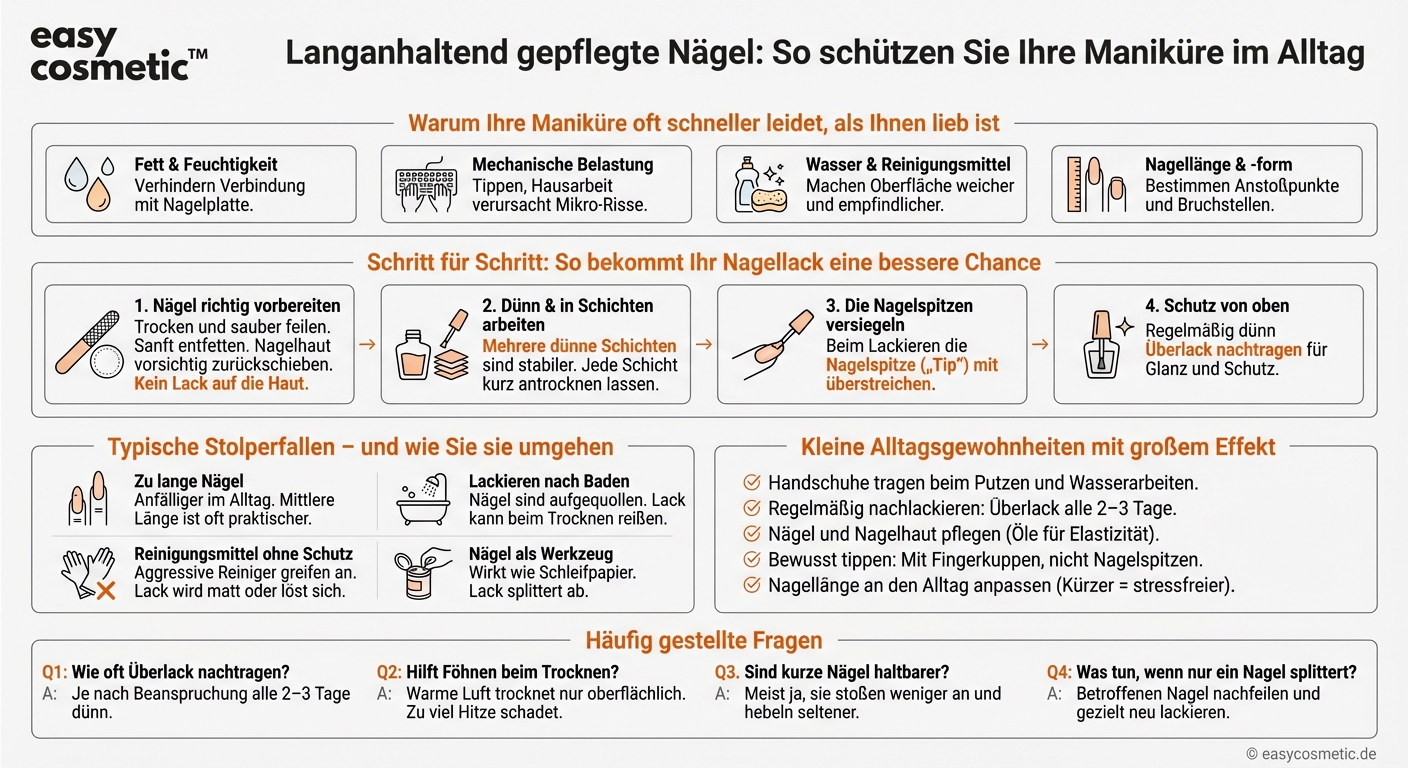 Wie kann ich meine Maniküre im Alltag vor Kratzern und Absplittern schützen?