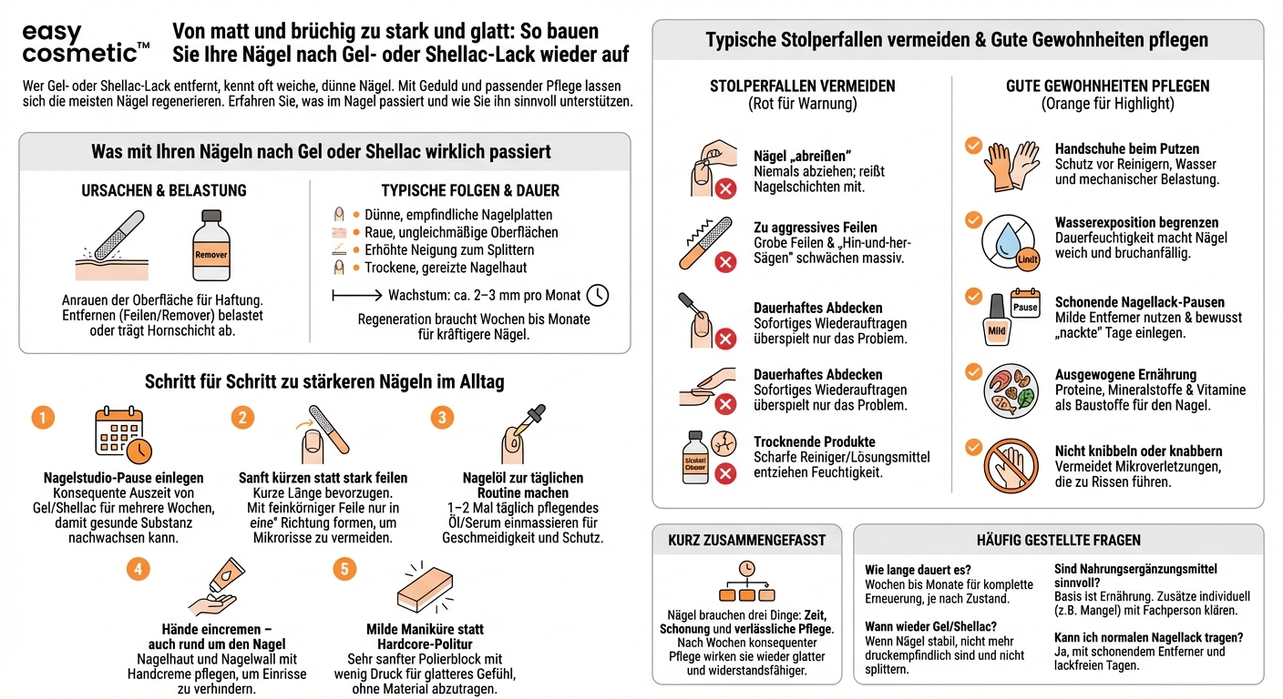 Wie kann ich meine Nägel nach dem Entfernen von Gel- oder Shellac-Lack wieder aufbauen?