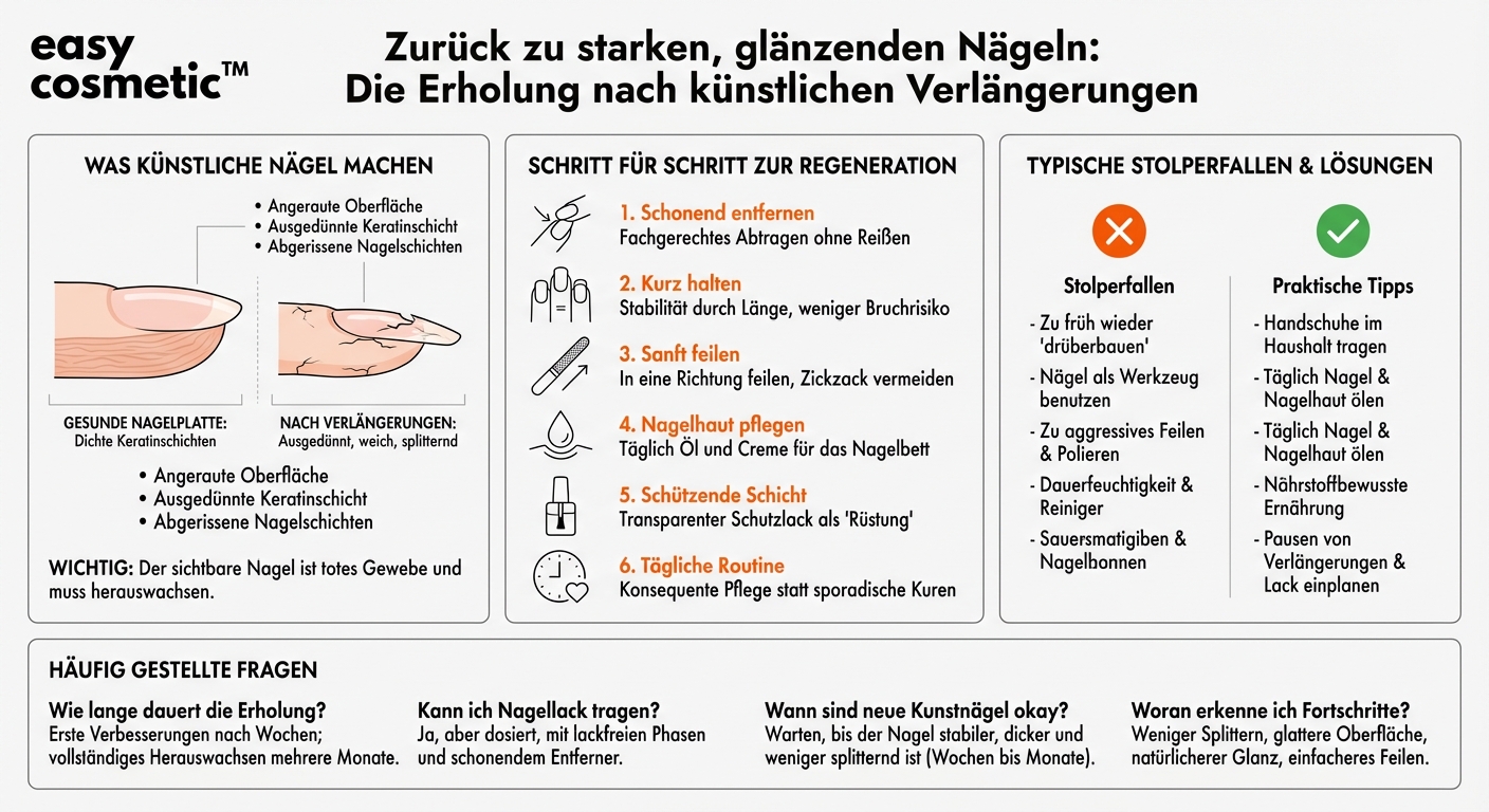 Wie kann ich meinen Nägeln nach künstlichen Verlängerungen wieder Stärke und Glanz zurückgeben?
