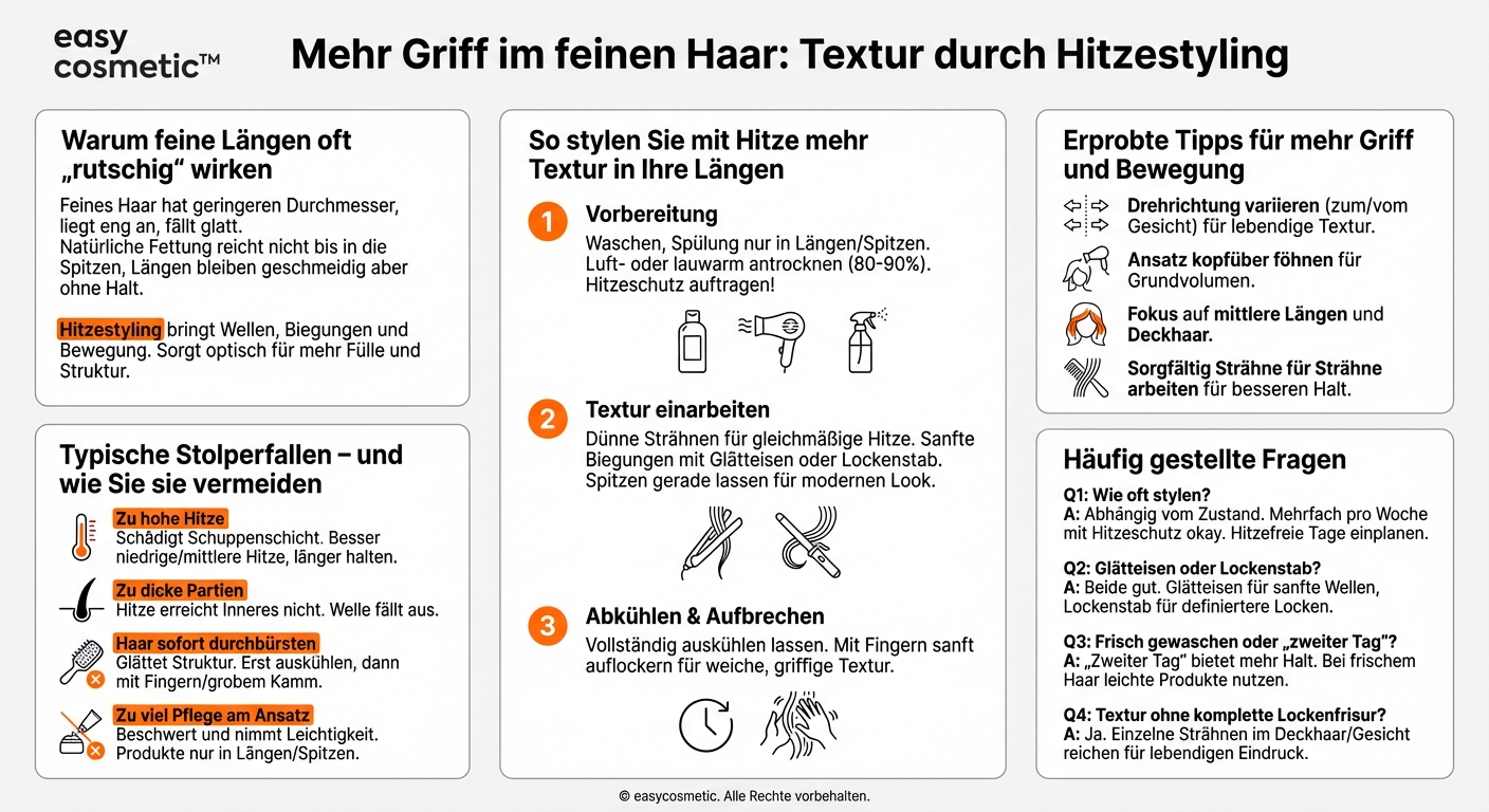 Wie kann ich mit Hitzestyling mehr Textur in fein wirkende Längen bringen?