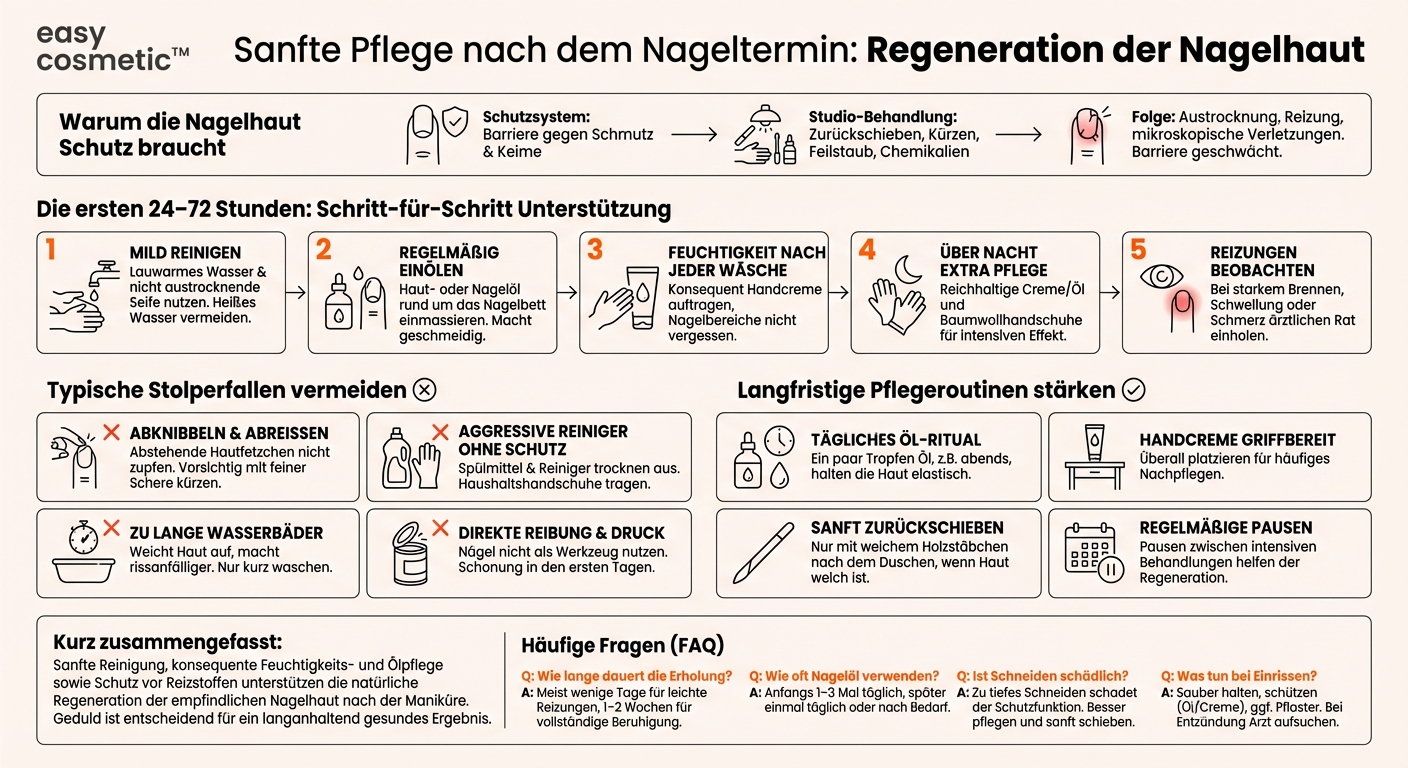 Wie kann ich nach einer intensiven Maniküre oder Studio-Behandlung die Regeneration meiner Nagelhaut unterstützen?