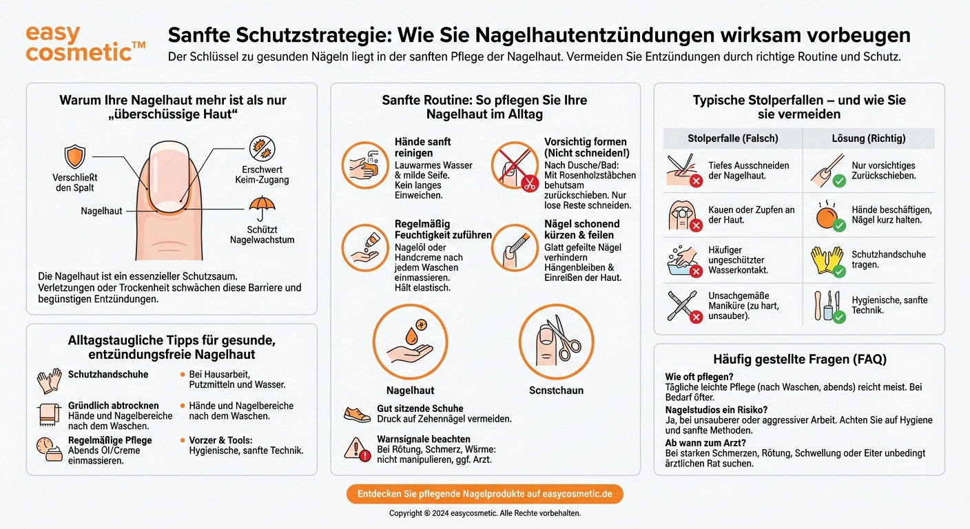 Wie kann ich Nagelhautproblemen wie Nagelhautentzündungen vorbeugen?