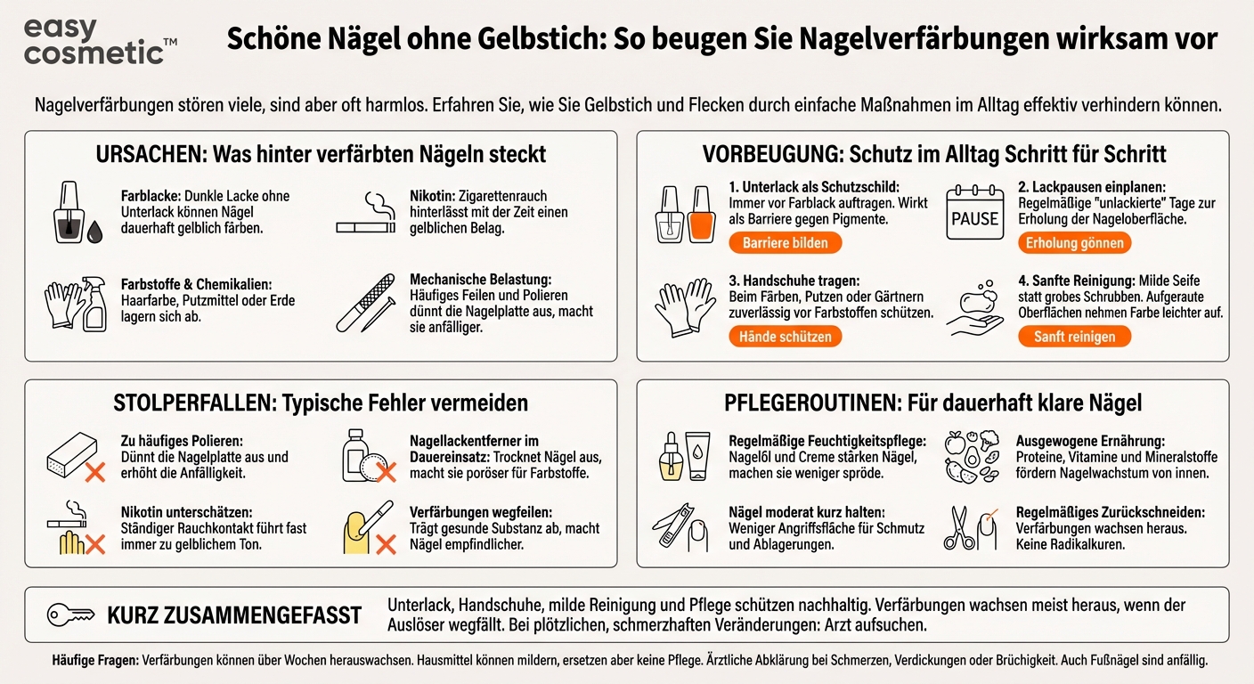 Wie kann ich Nagelverfärbungen vorbeugen?