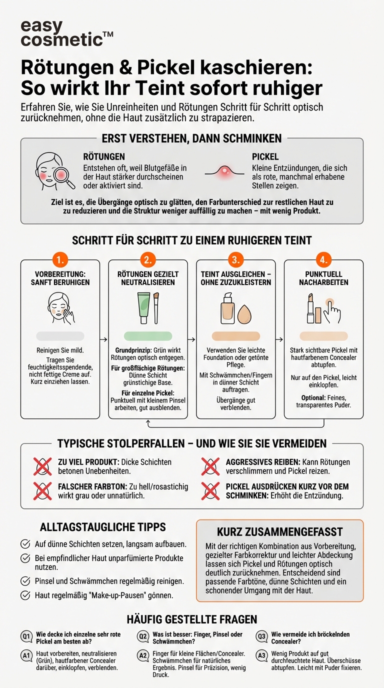 Wie kann ich Pickel und Rötungen unsichtbar machen?