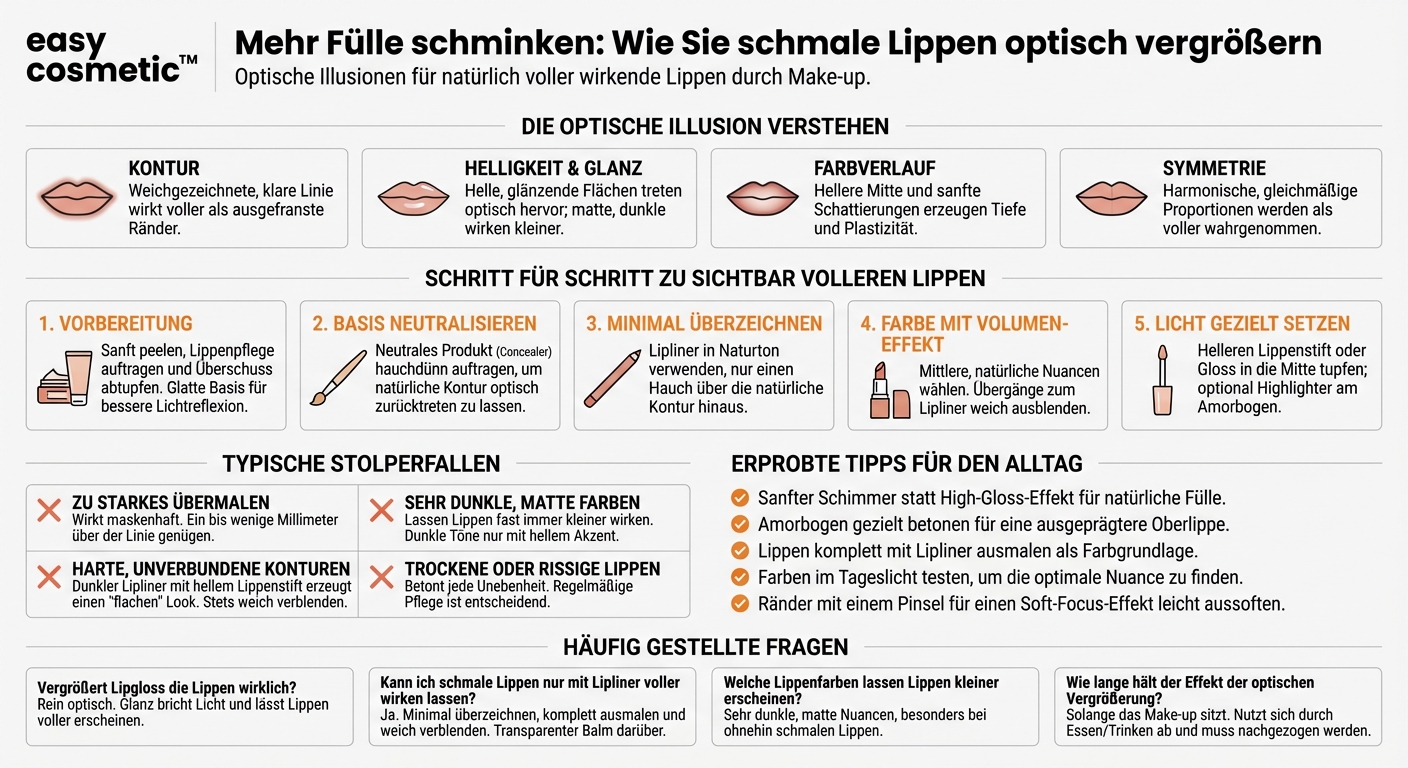Wie kann ich schmale Lippen mit Make-up optisch vergrößern?