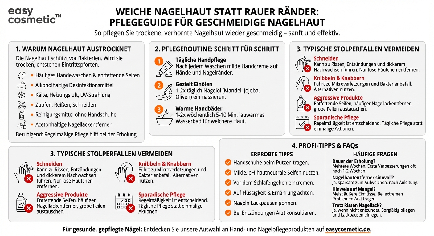Wie kann ich trockene und verhornte Nagelhaut wieder geschmeidig machen?
