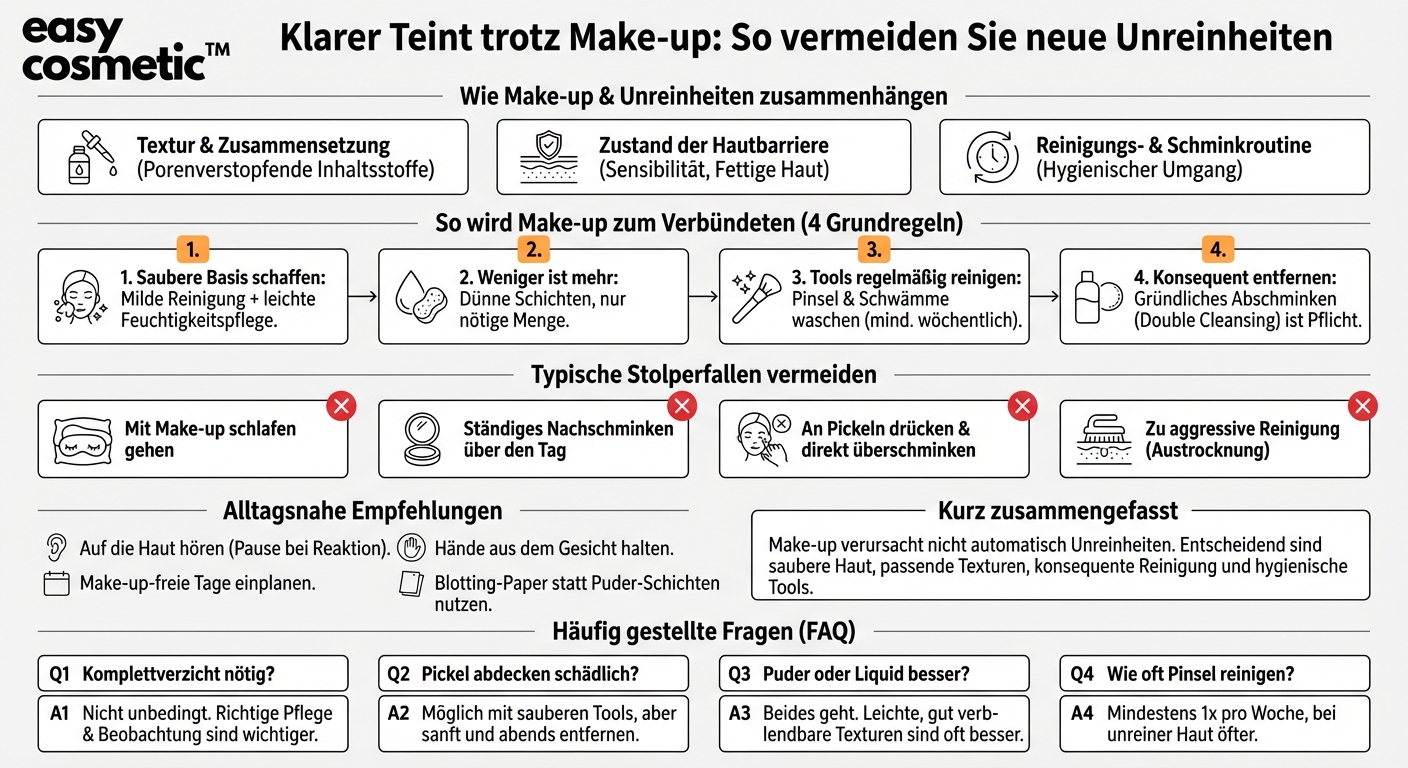 Wie kann ich vermeiden, dass Make-up Unreinheiten oder Pickel verursacht?
