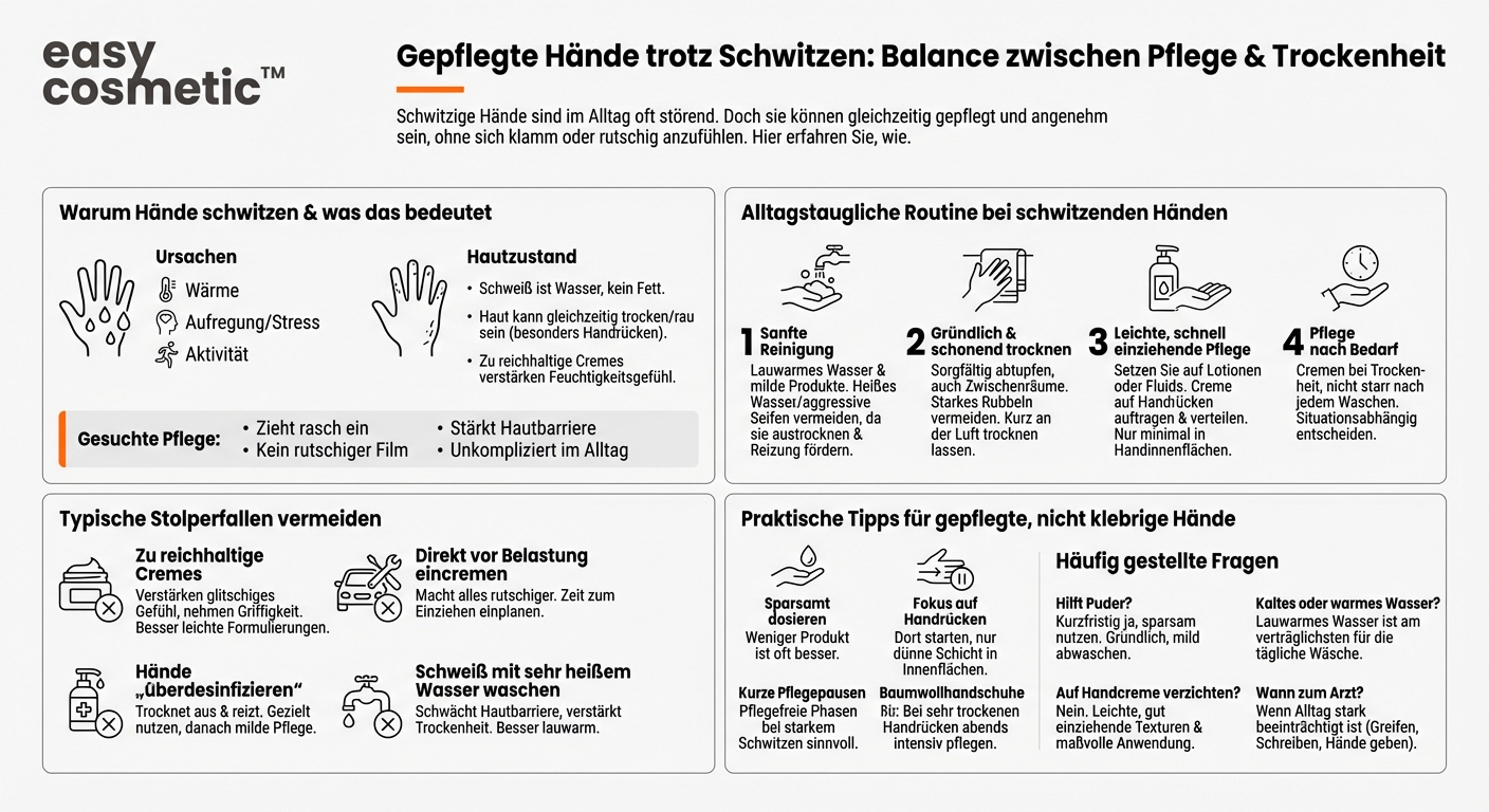 Wie kann man die Hände pflegen, wenn sie zu Schwitzen neigen?