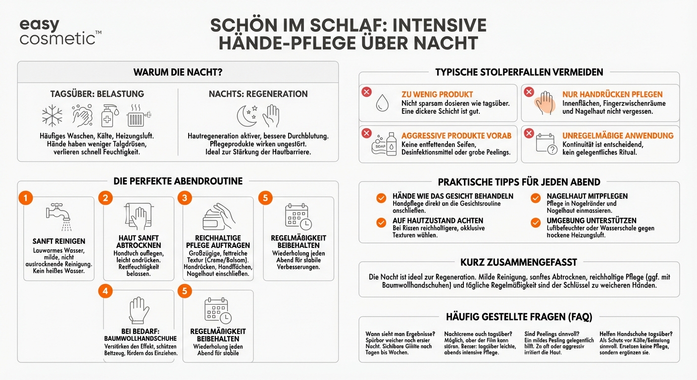 Wie kann man die Hände über Nacht intensiv pflegen?