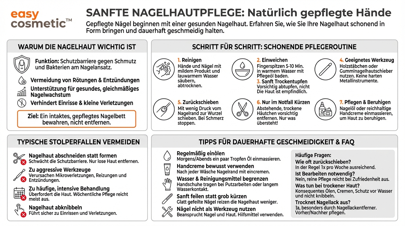Wie kann man Nagelhaut schonend pflegen und zurückschieben?