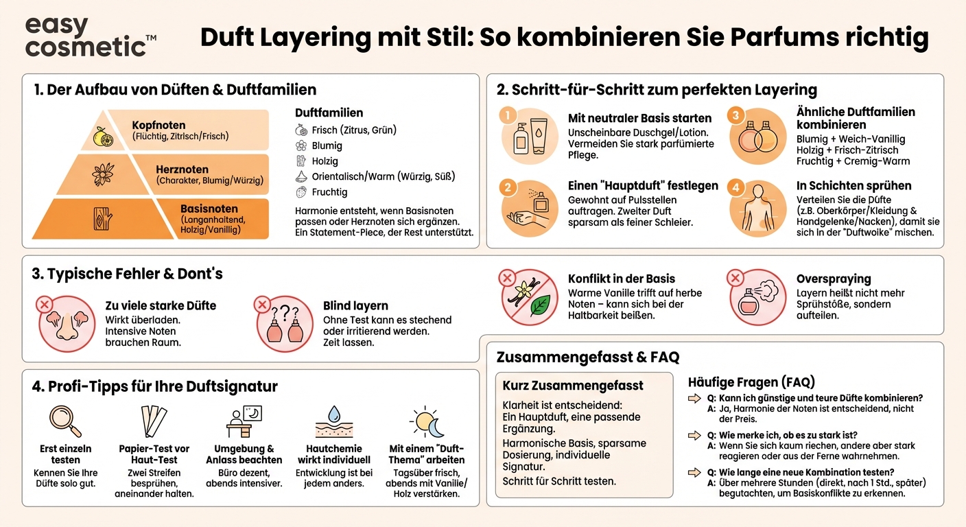 Wie kombiniere ich verschiedene Düfte, ohne dass es chaotisch riecht?