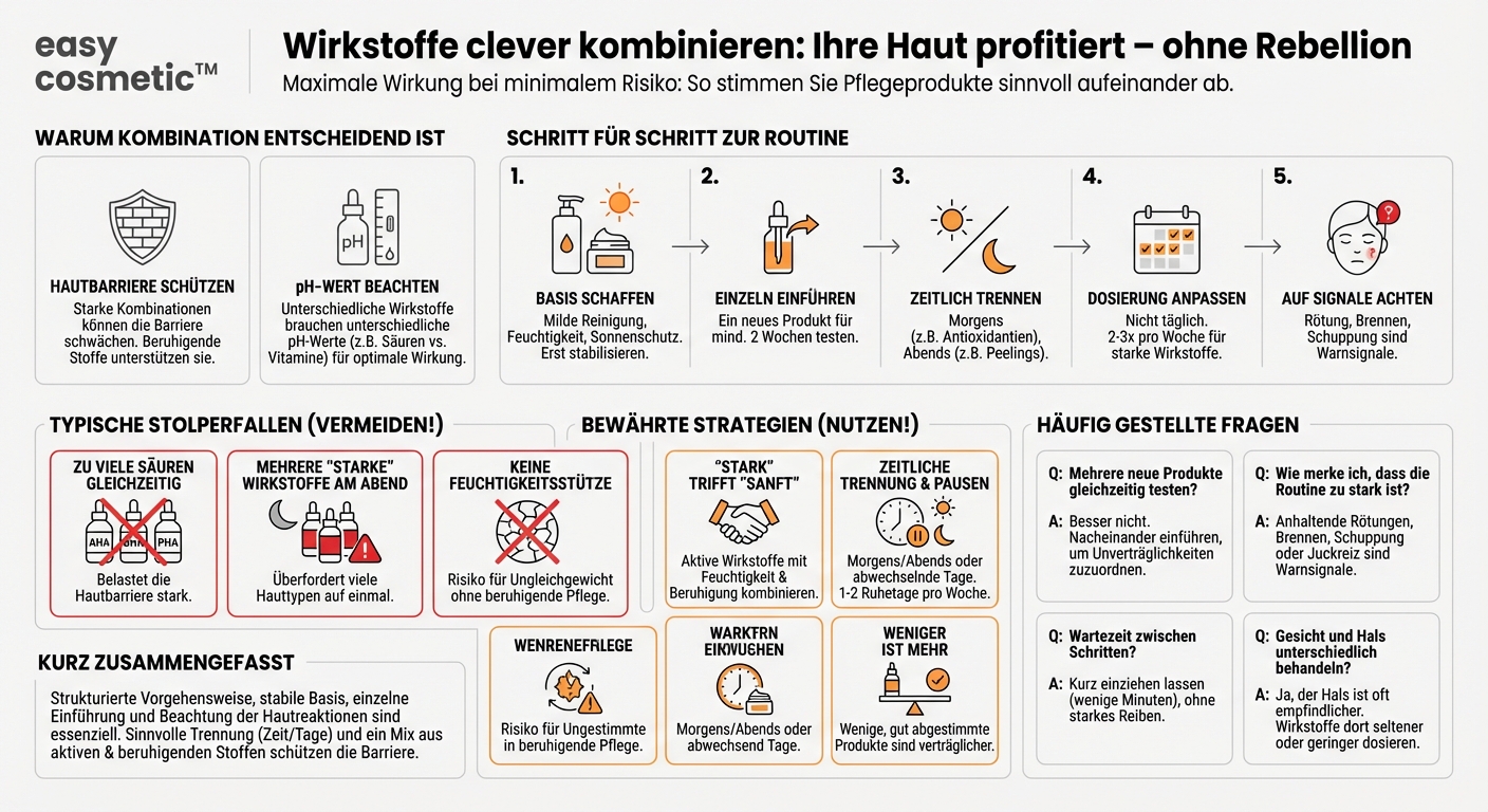 Wie kombiniere ich verschiedene Wirkstoffe, ohne meine Haut zu irritieren?