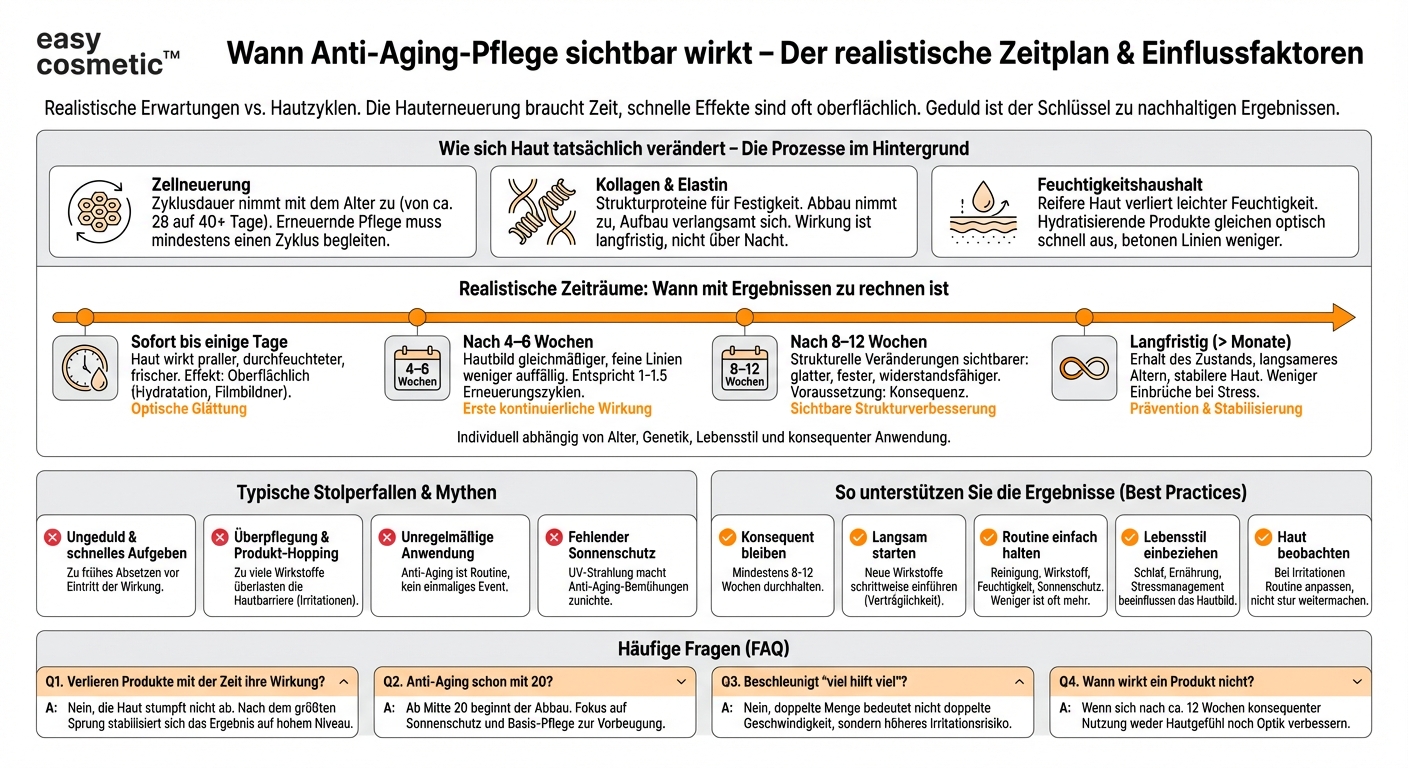 Wie lange dauert es, bis man Ergebnisse von Anti-Aging-Produkten sieht?