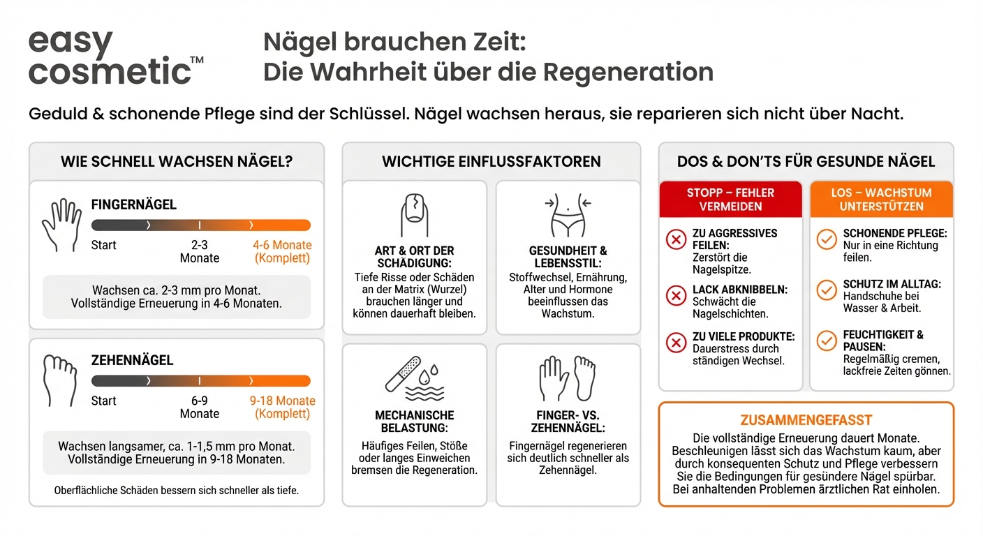 Wie lange dauert es, bis sich geschädigte Nägel vollständig regeneriert haben?