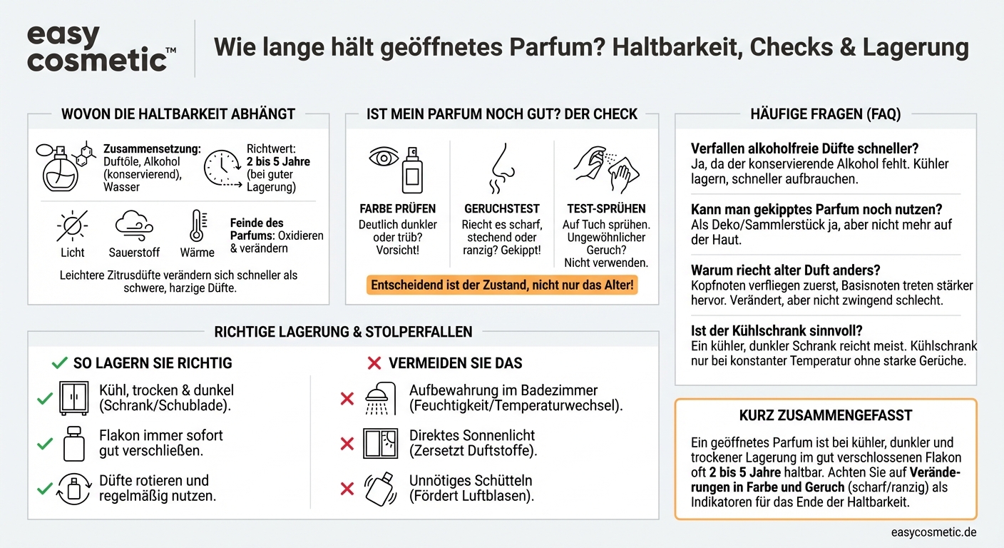Wie lange ist ein geöffnetes Parfum haltbar?
