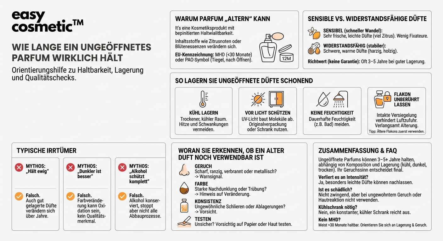 Wie lange ist ein ungeöffnetes Parfum haltbar?