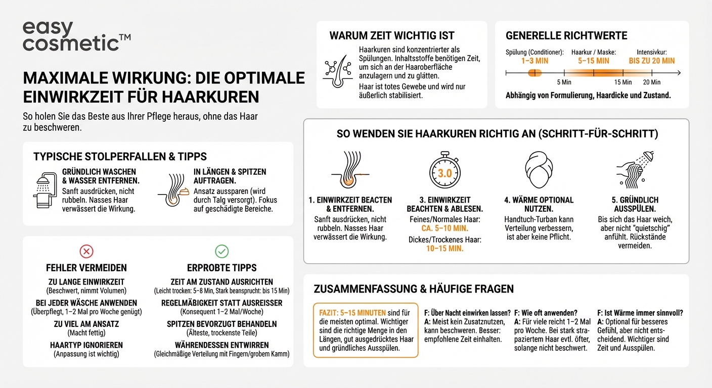Wie lange sollte eine Haarkur oder Maske einwirken, damit sie optimal wirkt?