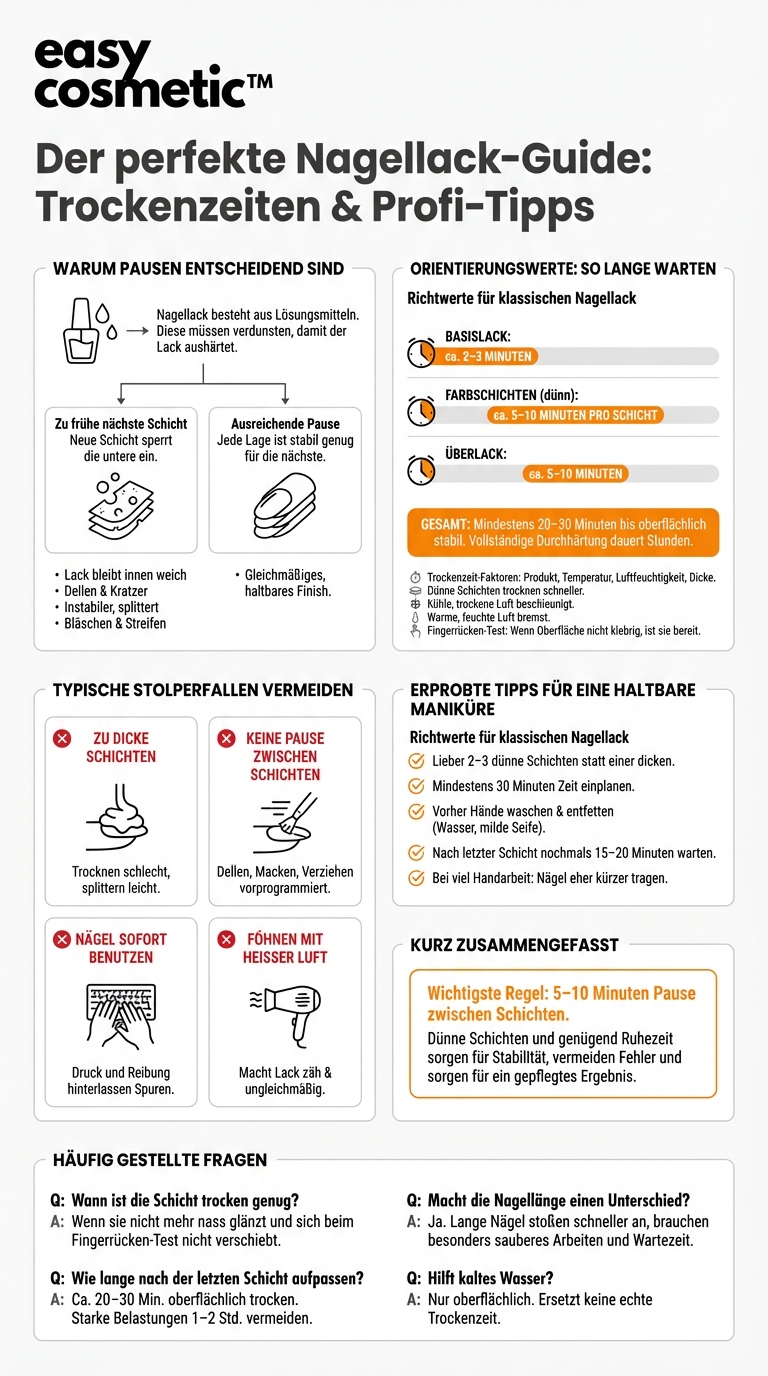 Wie lange sollte ich zwischen den einzelnen Lackschichten warten?