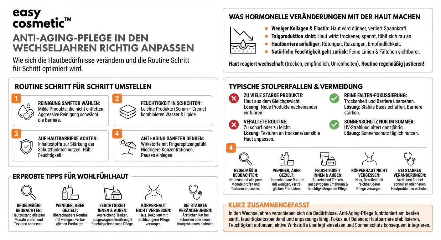 Wie lässt sich Anti-Aging-Pflege an wechselnde Bedürfnisse der Haut in den Wechseljahren anpassen?