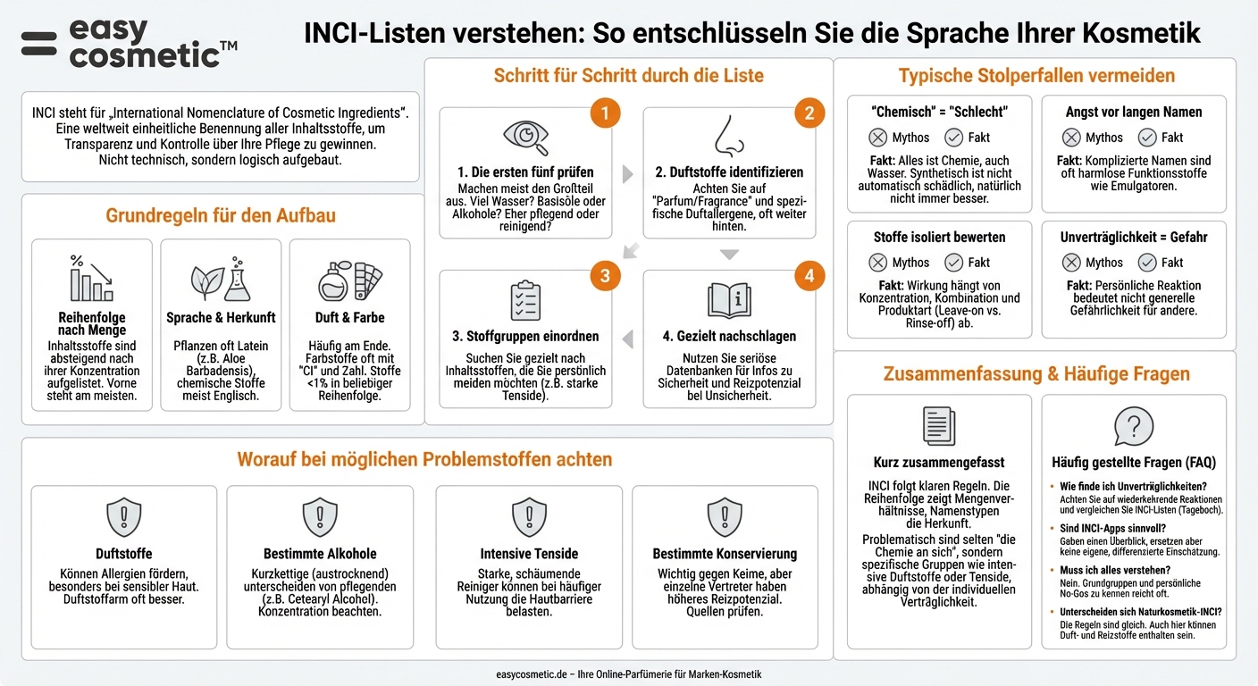 Wie lese ich eine INCI-Liste und erkenne problematische Inhaltsstoffe?