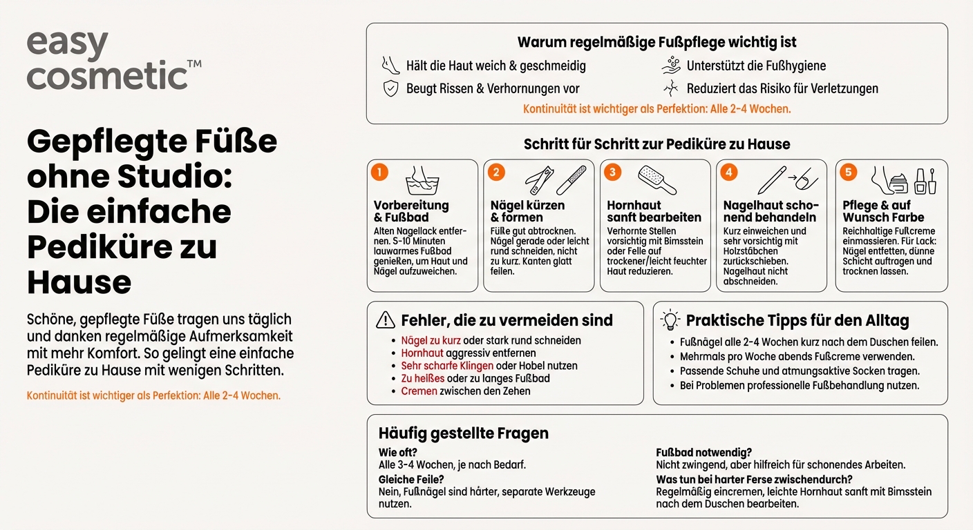 Wie mache ich eine einfache, aber effektive Pediküre zu Hause?