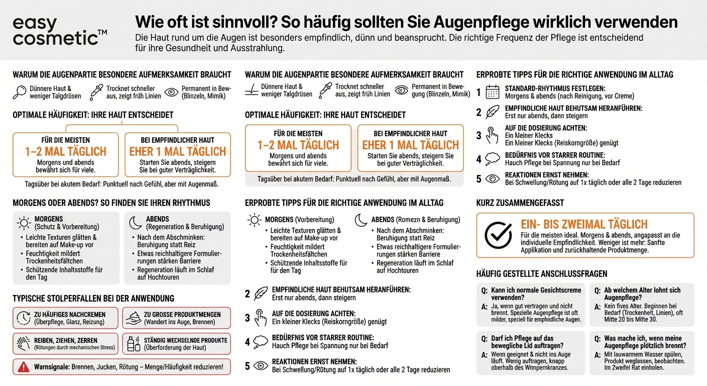Wie oft am Tag sollte man Augenpflege verwenden?