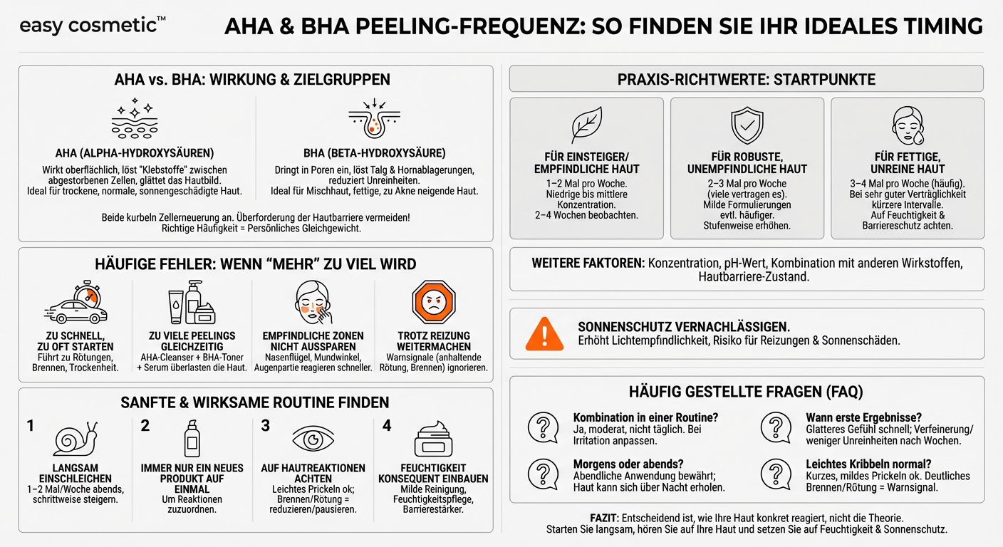 Wie oft darf man AHA/BHA-Peelings verwenden?