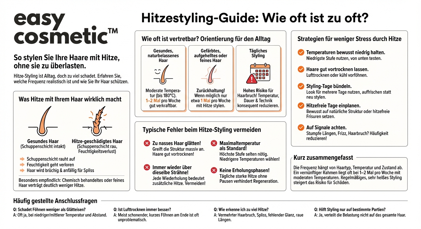 Wie oft kann ich meine Haare mit Hitze stylen, ohne sie zu stark zu beanspruchen?