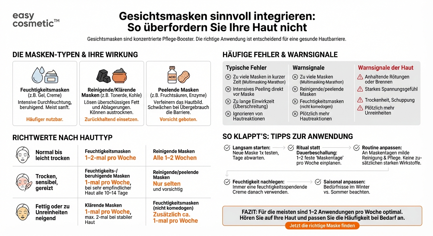 Wie oft pro Woche sollte ich eine Gesichtsmaske anwenden, ohne die Haut zu überfordern?