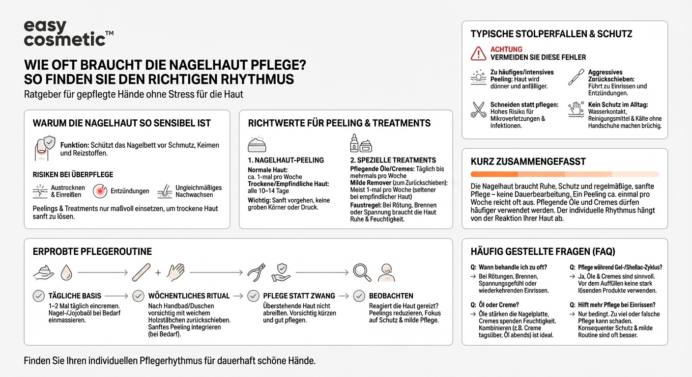 Wie oft sollte ich ein Peeling oder ein spezielles Treatment für die Nagelhaut anwenden?