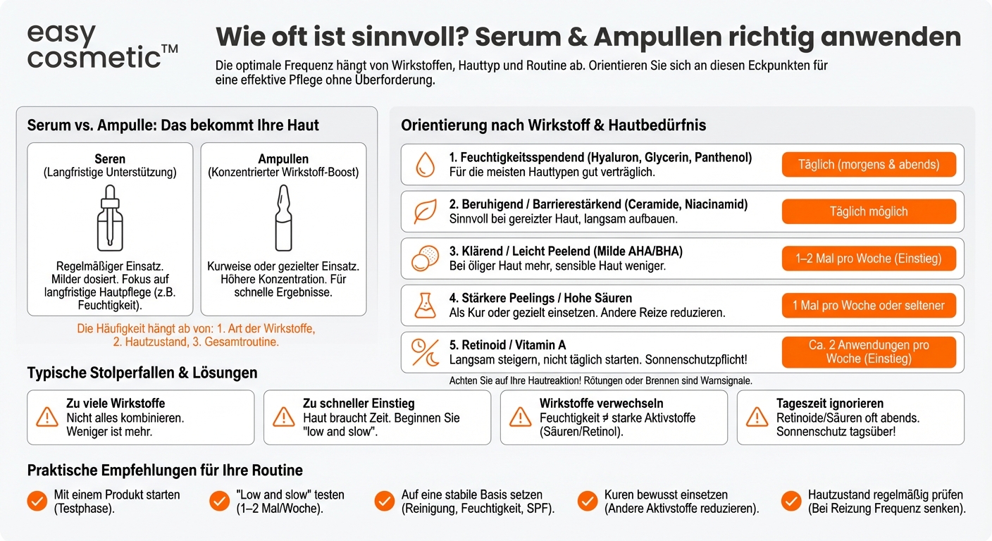 Wie oft sollte ich ein Serum oder eine Ampulle pro Woche anwenden?
