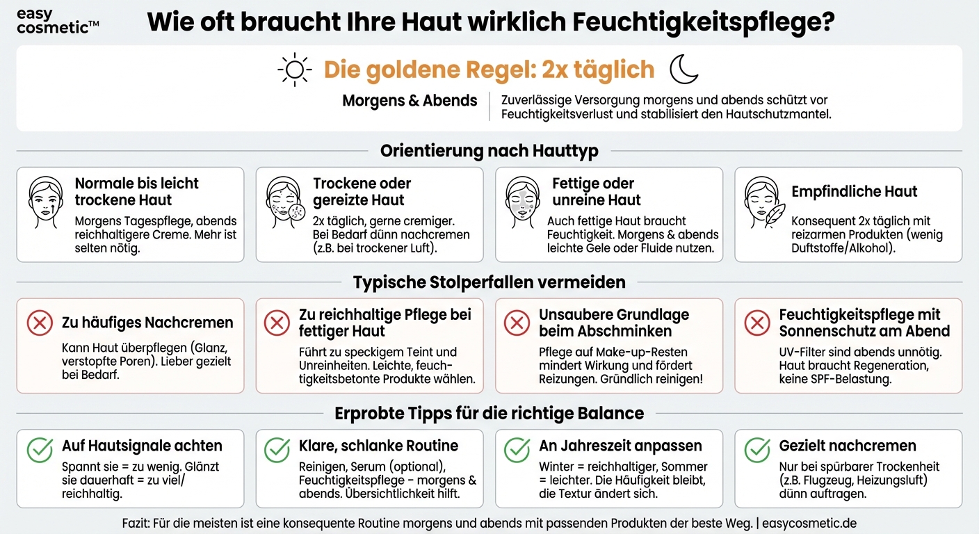 Wie oft sollte ich meine Feuchtigkeitspflege am Tag anwenden?