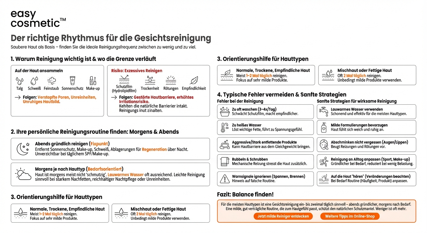 Wie oft sollte ich meine Haut reinigen und kann zu häufiges Waschen schaden?
